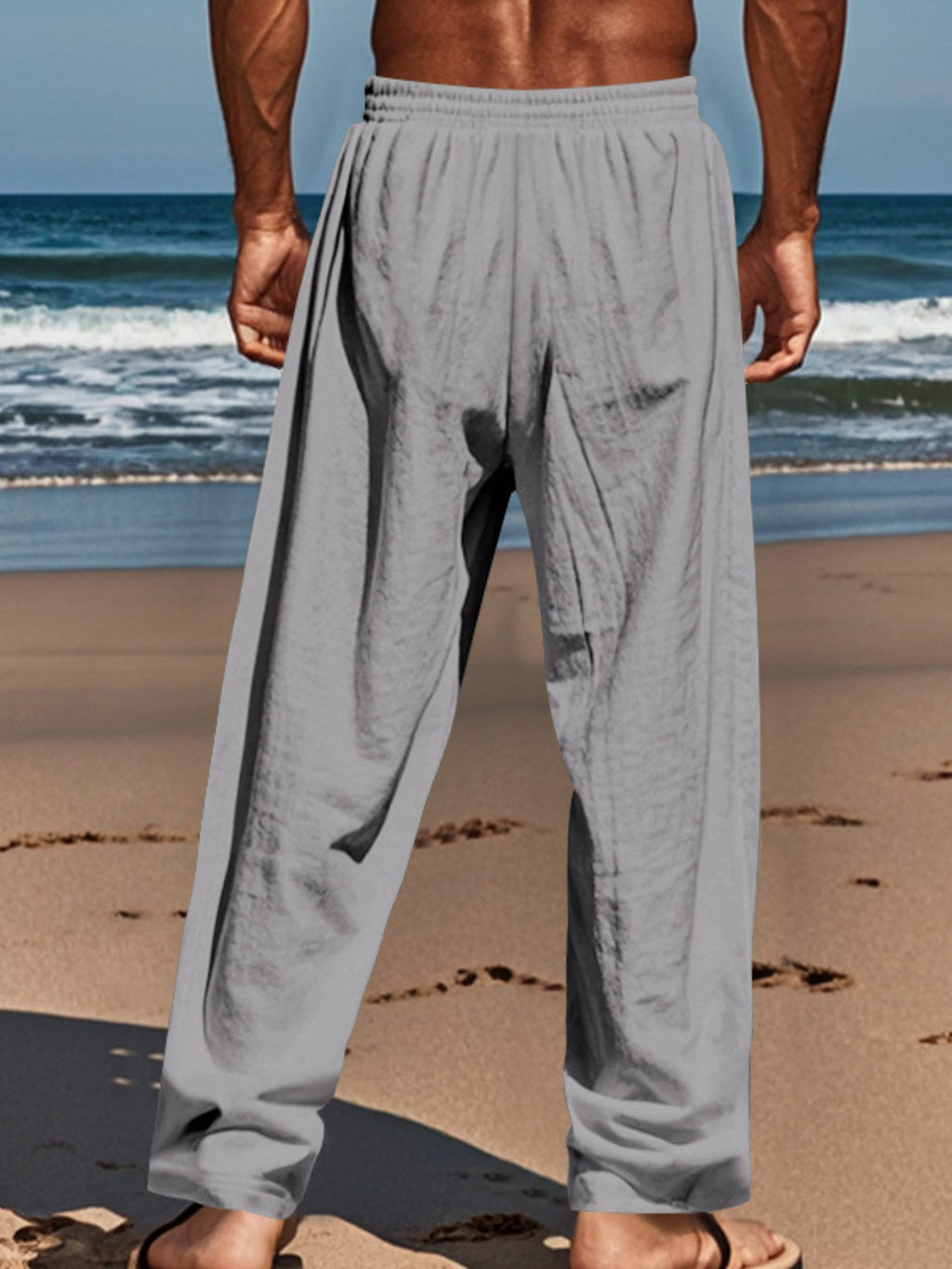 Men's Full Size Button-Fly Drawstring Pants