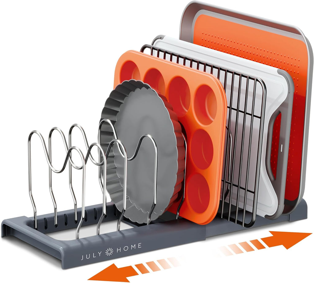 Gray Expandable Pan & Lid Organizer