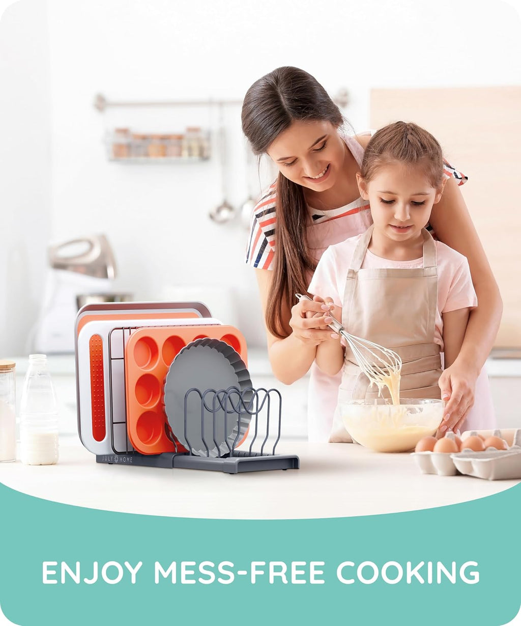 Gray Expandable Pan & Lid Organizer