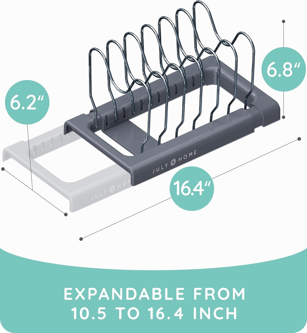 Gray Expandable Pan & Lid Organizer