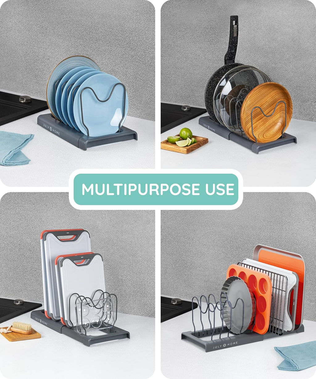 Gray Expandable Pan & Lid Organizer