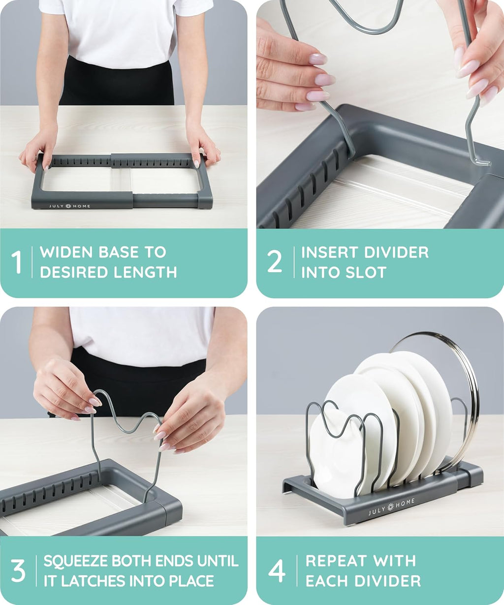 Gray Expandable Pan & Lid Organizer