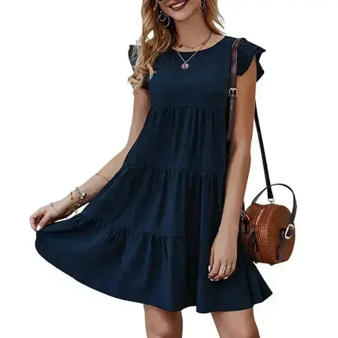 Flowy Cap Sleeve Shift Dress