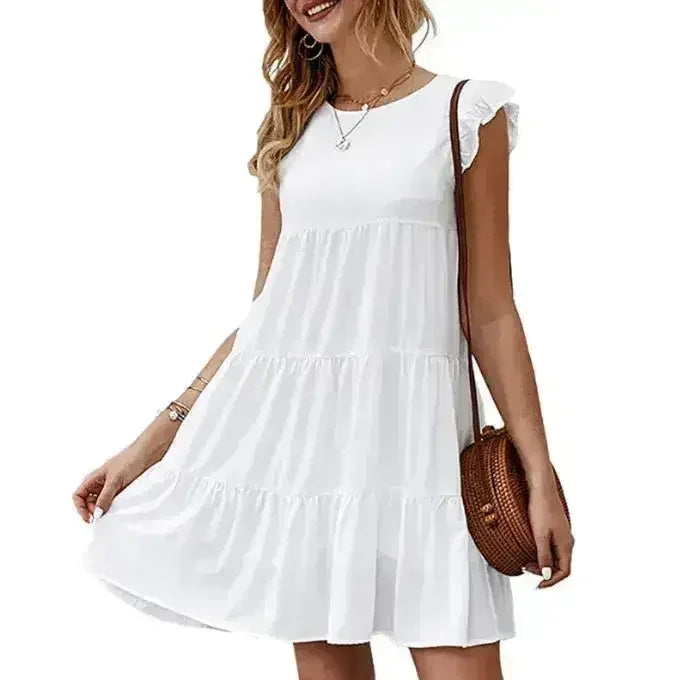 Flowy Cap Sleeve Shift Dress