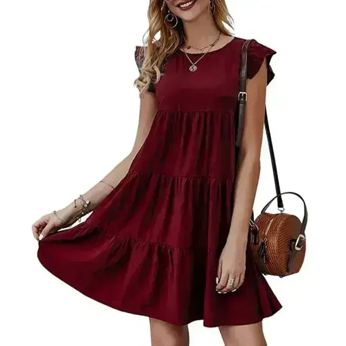 Flowy Cap Sleeve Shift Dress
