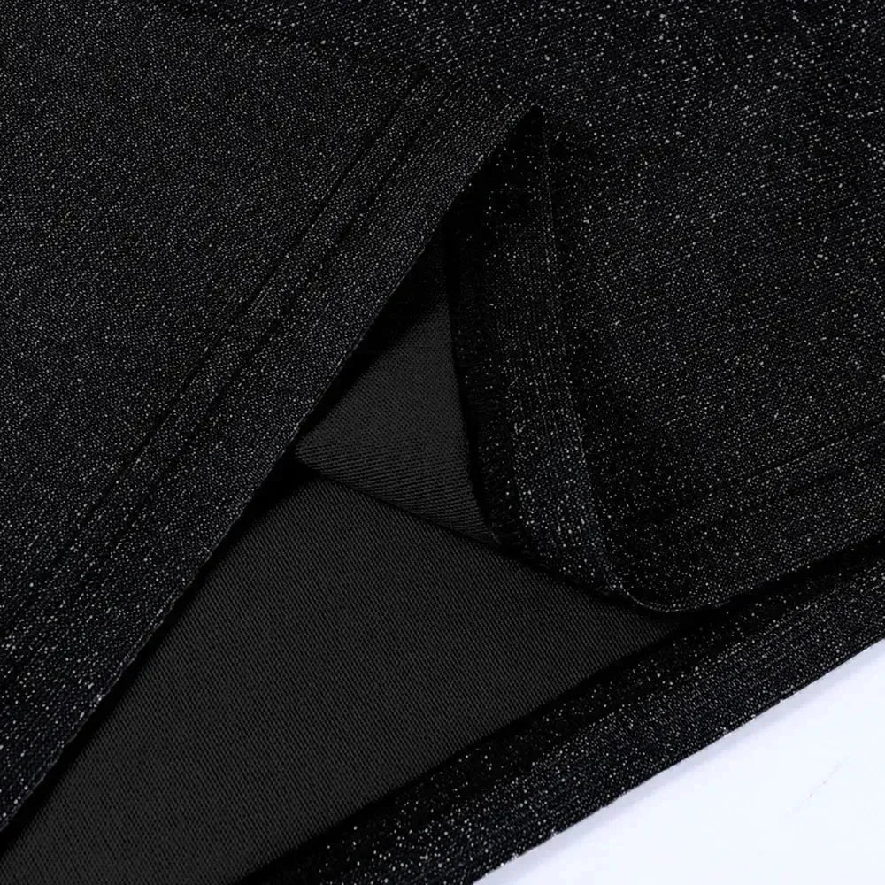 Sexy 90s Cowl-Neck Rave Dress - Glitter Y2K Clubwear