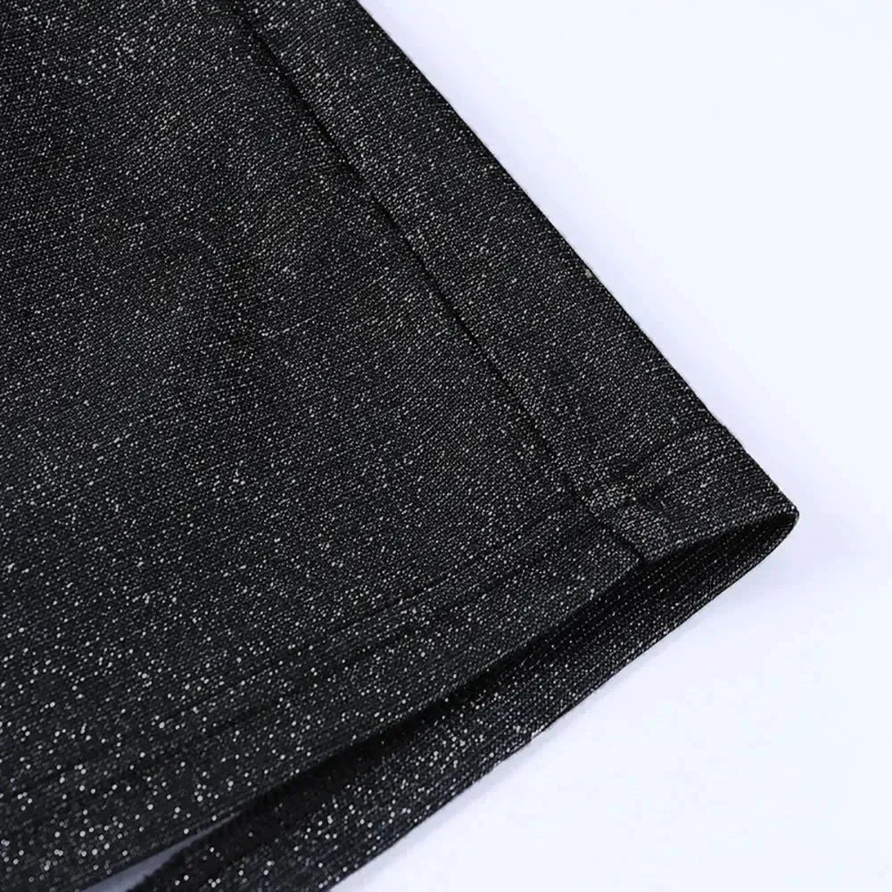 Sexy 90s Cowl-Neck Rave Dress - Glitter Y2K Clubwear