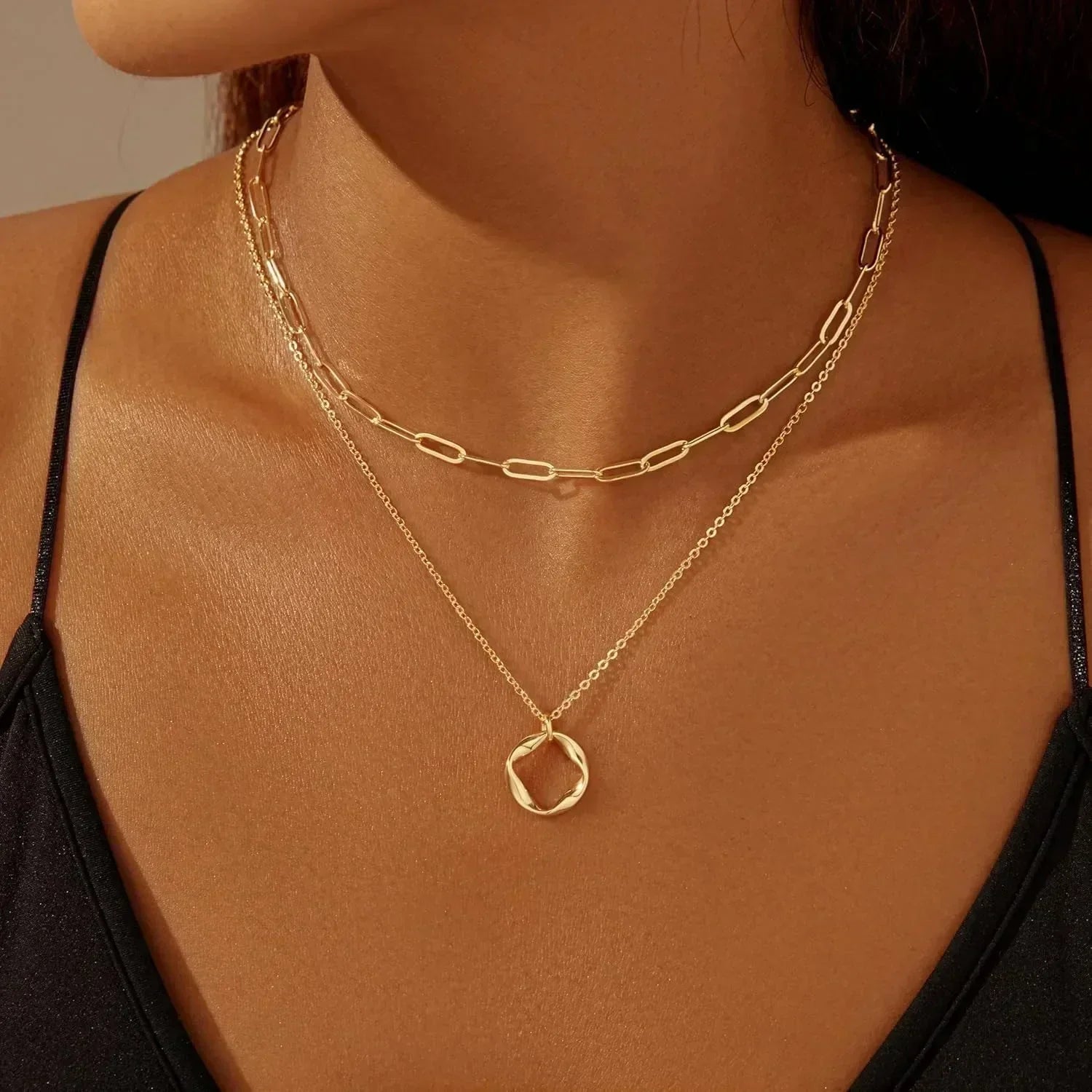 Layered Gold Necklaces for Women- 14K Gold Silver Plated