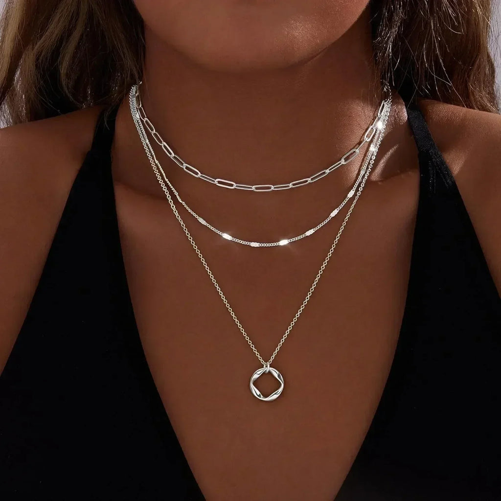 Layered Gold Necklaces for Women- 14K Gold Silver Plated