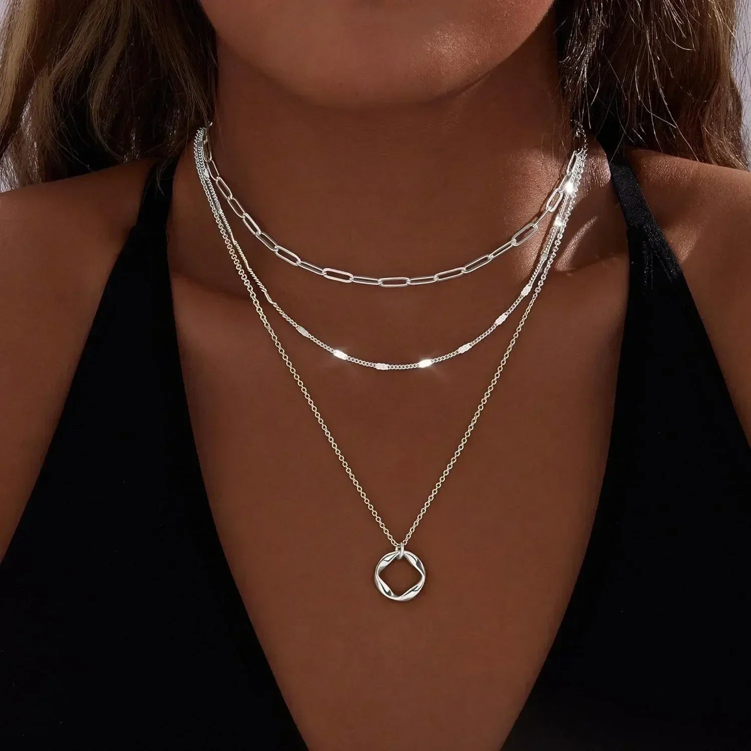 Layered Gold Necklaces for Women- 14K Gold Silver Plated
