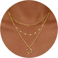 Layered Gold Necklaces for Women- 14K Gold Silver Plated