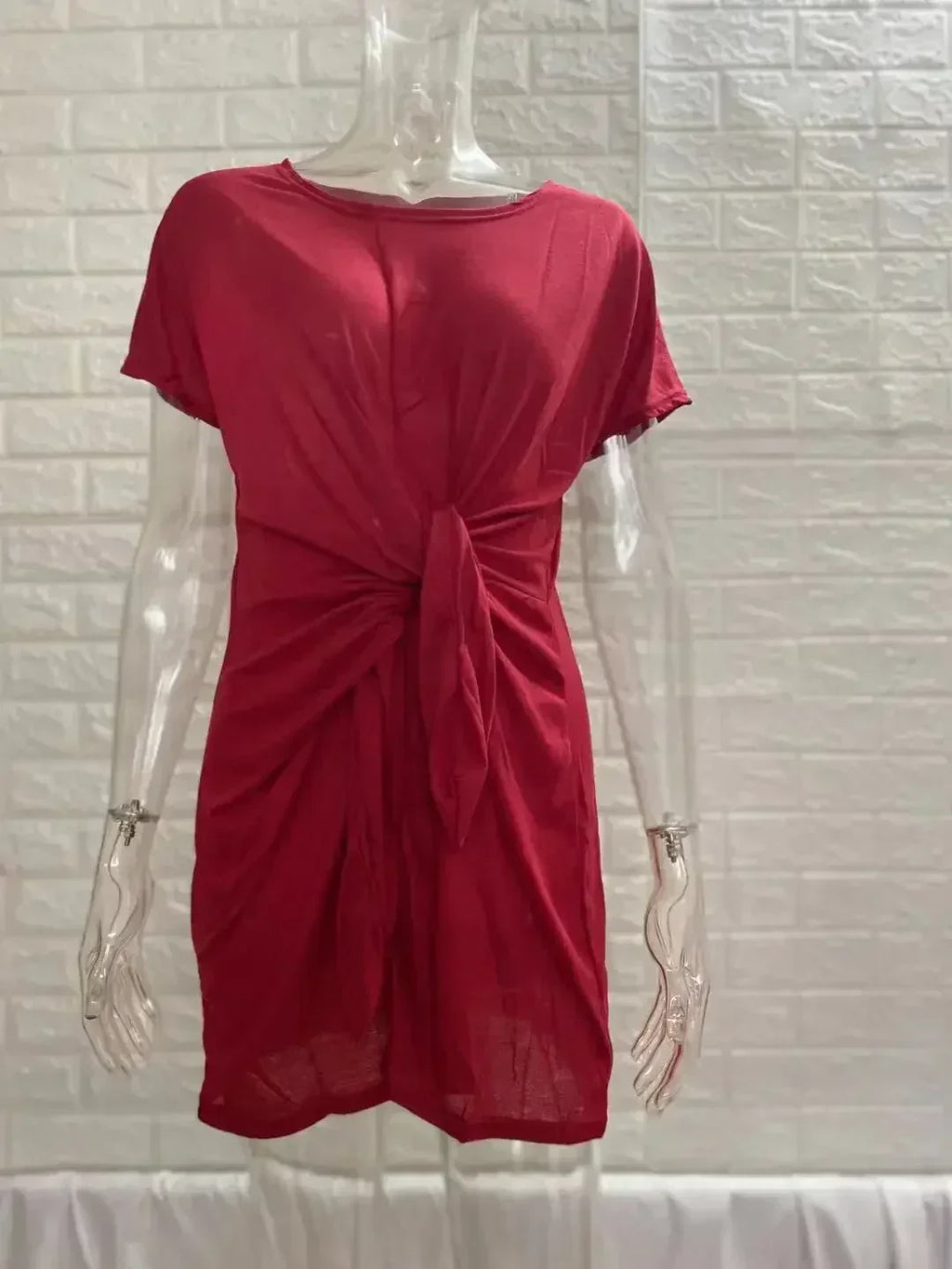 Lace-Up Waist A-Line Mini Dress