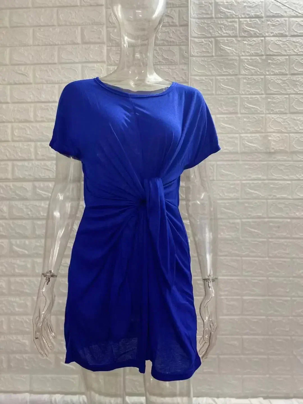 Lace-Up Waist A-Line Mini Dress