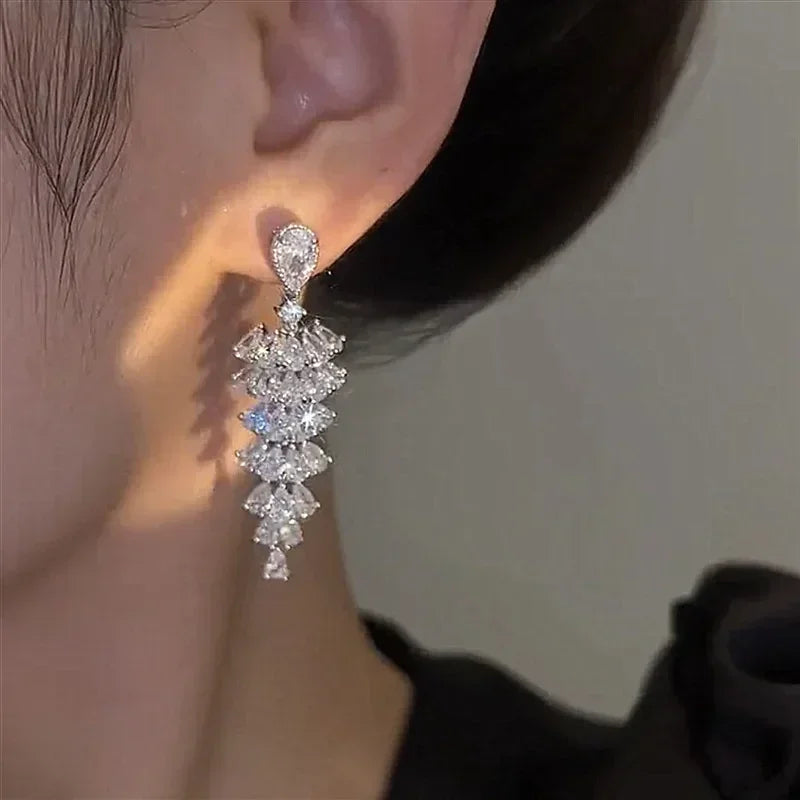 Elegant Crystal Drop Earrings for Bridal