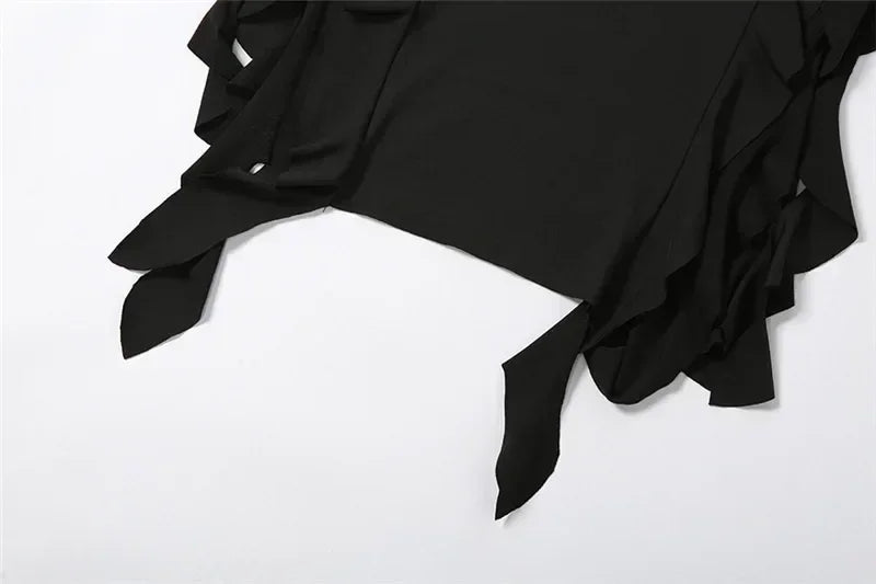 Ruffle Off-Shoulder Midi Dress