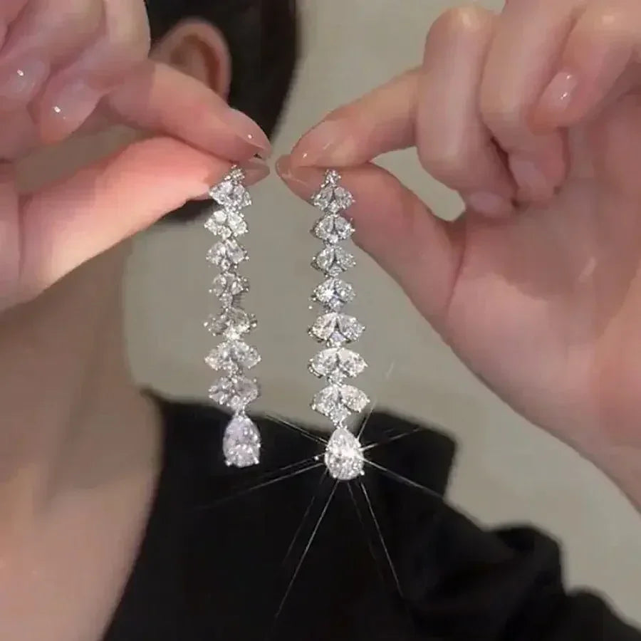 Elegant Crystal Drop Earrings for Bridal