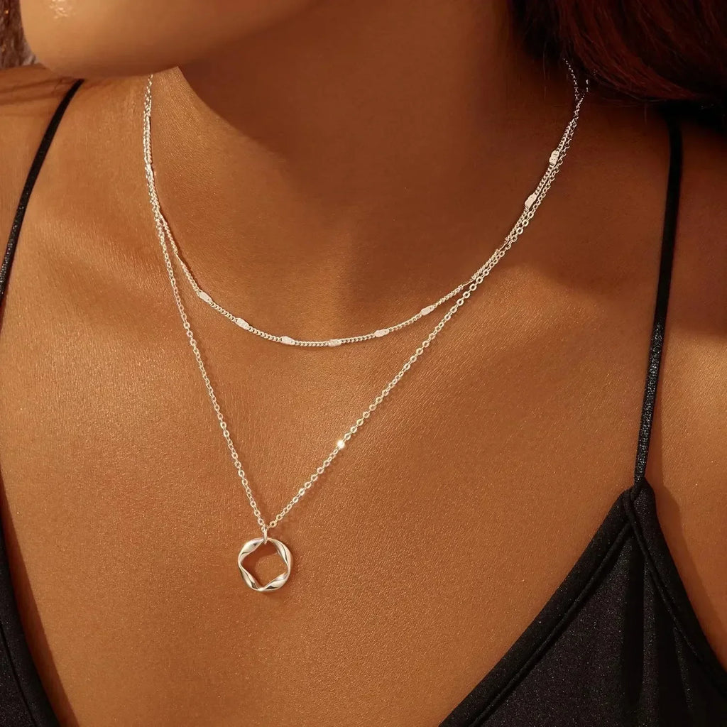 Layered Gold Necklaces for Women- 14K Gold Silver Plated