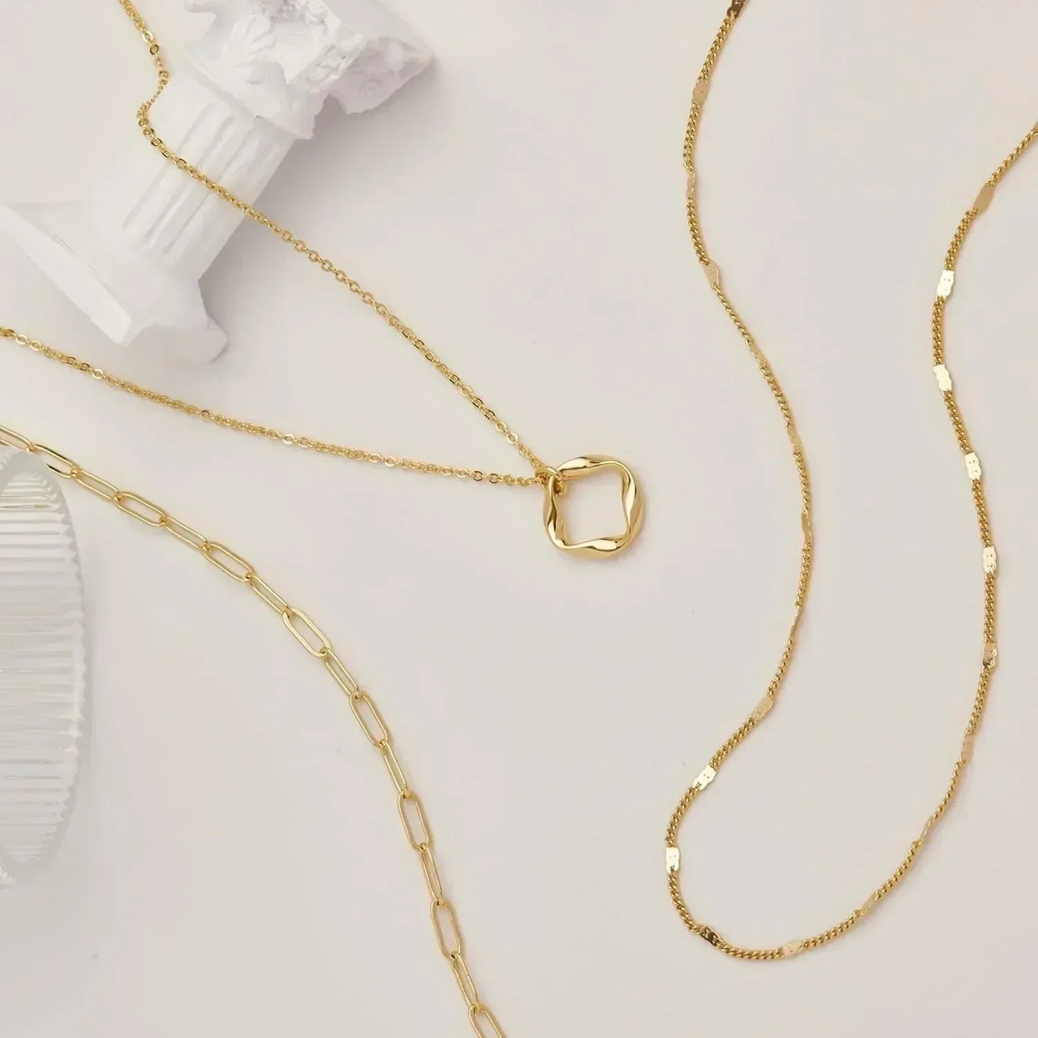Layered Gold Necklaces for Women- 14K Gold Silver Plated