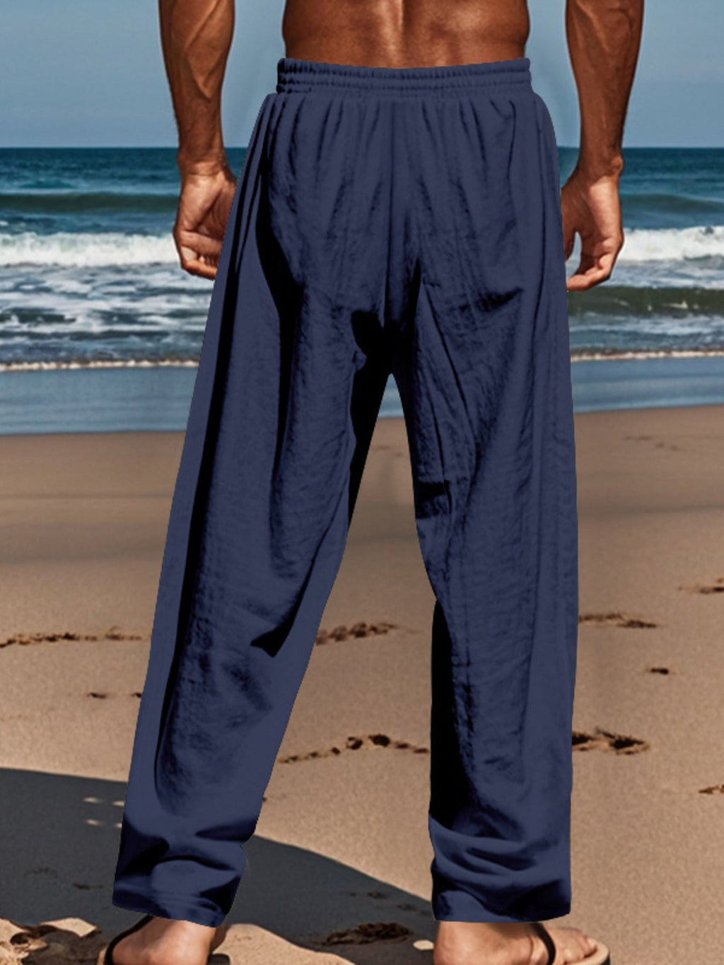 Men's Full Size Button-Fly Drawstring Pants