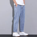 Men's Wide-Leg Light Wash Denim Joggers